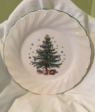 Nikko “happy Holidays” Christmas Tree Dinner Plate 10 3/4 " Qty 1 Euc