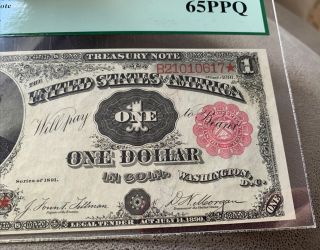 1891 $1 One Dollar Treasury Note Fr 351 PMG Gem 65 PPQ 3