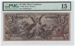 $5 1896 Silver Certificate Fr 269 Pmg F 15