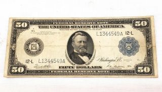 1914 $50 Fifty Dollar Federal Reserve Note San Francisco
