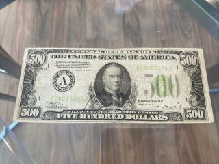 $500 Boston Five Hundred Dollar Federal Reserve Note 1934