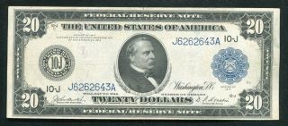 Fr.  1002 1914 $20 Frn Federal Reserve Note Kansas City,  Mo Extremely Fine