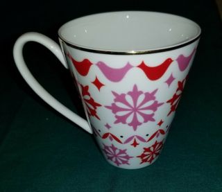 Kate Spade Lenox Coffee Mug Tea Cup Christmas Holly Heights Pink & Gold York