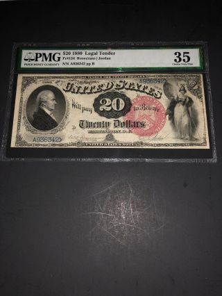 1880 - $20 Legal Tender - Pmg 35.  Fr 134.  It Was Under - Graded By Pmg Again.