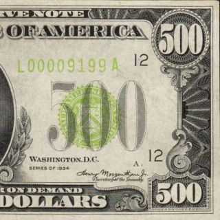 Sweet Note Lgs 1934 $500 San Francisco Five Hundred Dollar Bill Fr.  2201 9199a