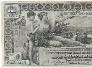 1896 $1 SILVER CERTIFICATE FR 224 EDUCATIONAL NOTE VF SN 538061 3