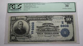 $10 1902 Newark York Ny National Currency Bank Note Bill Ch.  6802 Vf30 Pcgs