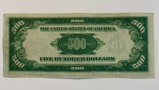 1934 $500 Five Hundred Dollar Bill Federal Reserve Note G00191160A Bk of Chicago 2