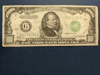 1000 dollar bill 1934 A $1000 ungraded Chicago G00151755A 2