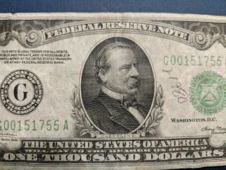 1000 dollar bill 1934 A $1000 ungraded Chicago G00151755A 3