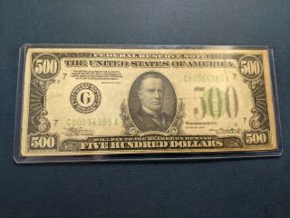 500 Dollar Bill 1934 Lgs Chicago $500 G00034385a