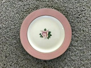 Vintage Homer Laughlin Pink Rose Lifetime 6.  5 " Salad Bread Plate
