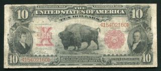 Fr.  114 1901 $10 Ten Dollars “bison” Legal Tender United States Note
