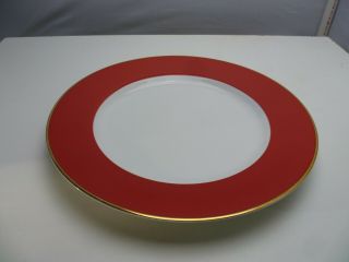Strawberry Street Halo Red Dinner Plate 10 1/4 " Gold Rim - 14 Avail