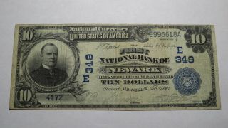 $10 1902 Newark York Ny National Currency Bank Note Bill Charter 349 Vf