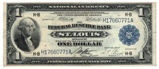 1918 $1.  The Federal Reserve Bank Of St.  Louis,  Missouri.  Xf.  Y00006863