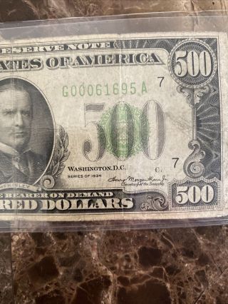 1934 lgs Chicago $500 Dollar Bill Us Paper Money 6
