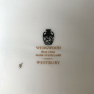 Wedgewood Westbury elegant green floral rim/gold trim 5 