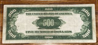 1934 $500 Five Hundred Dollar Bill Note FRN of Chicago.  G00116403 A 2