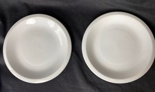Set Of Two (2) Culinary Arts Cafeware Porcelain White Dinner Plate Vg Cond