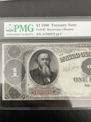 1890 $1 Treasury Note FR.  347 PMG 20 Very Fine Comment 4