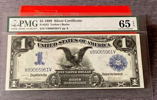 1899 $1 Silver Certificate Note Frn 233 Pmg Gem Uncirculated 65 Epq Eagle Beauty