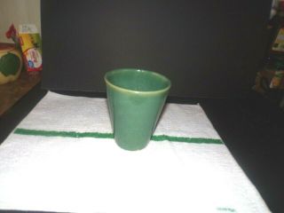 Zanesville Stoneware Drinking Glass Shaped 5 1/3 " Greenish Blue Vase.