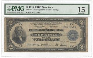 $2 1918,  Fed.  Res.  Note,  " Battleship ",  York,  Fr 750,  Pcgs 15 Choice Fine