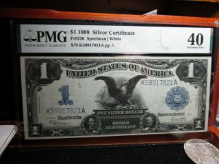 The Famous Black Eagle 1899 $1 Silver Certificate Pmg Ex Fine 40 Fr 236