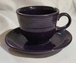 Fiestaware Plum Purple Tea Coffee Mug Cup Saucer Plate Fiesta