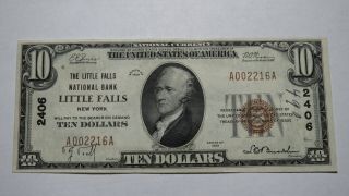 $10 1929 Little Falls York Ny National Currency Bank Note Bill Ch.  2406 Xf