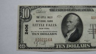$10 1929 Little Falls York NY National Currency Bank Note Bill Ch.  2406 XF 2
