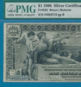 $1.  00 1896 Fr.  225 Educational Series Silver Certificate Certified Pmg Vf25