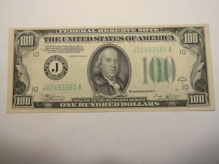 1934 B $100 Federal Reserve Note Kansas City