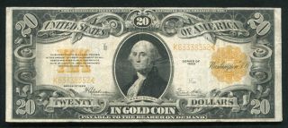 Fr.  1187 1922 $20 Twenty Dollars Gold Certificate Currency Note Very Fine,  (b)