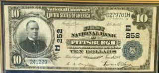 Series 1902 $10 National Bank Note,  First National Bank At Pittsburgh,  No Date