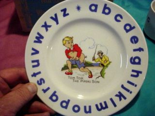 WOOD & SONS LTD STAFFORDSHIRE ENGLAND 3 PC.  NUSERY RHYME SET.  CUP - BOWL - PLATE 3
