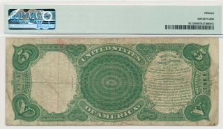 USA 5 DOLLARS 1907 LEGAL TENDER FR 91 LARGE S/N K72407151 ppC - PMG F 15 2