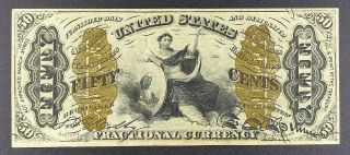 Fr.  1366 50 - Cent Third Issue Fractional Note,  “justice”.
