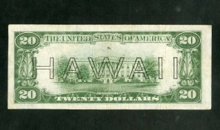 US Paper Money 1934 A $20 Hawaii WW2 Emergency Silver Certificate 2