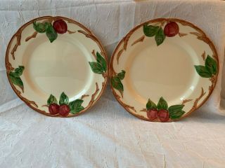 2 Vintage Franciscan Apple Earthenware 10 1/2 " Dinner Plates Made In Usa (2)