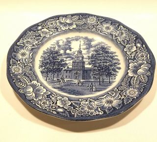 Liberty Blue Staffordshire Ironstone Independence Hall Dinner Plate