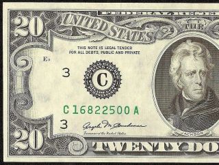 1981 $20 DOLLAR BILL FOLDOVER CUTTING ERROR NOTE CURRENCY PAPER MONEY 2