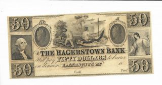 $50 Hagerstown Bank Note Maryland Children Await Ship Gem Uncirculated