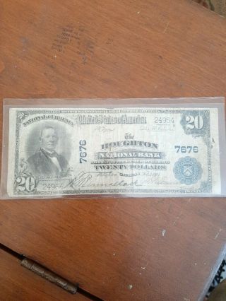 Series 1902 $20 National Bank Note Citizens National Bank Of Houghton Mich.