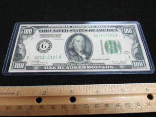 1928 A $100 One Hundred Dollars Federal Reserve Note Chicago Redeemable In Gold