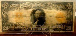 1922 $20 Twenty Dollar Gold Certificate Large Currency Note Fr.  1187