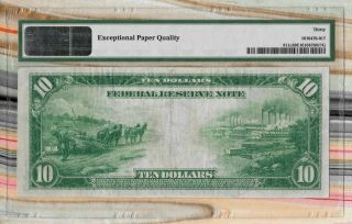 PMG $10 1914 Federal Reserve Note York Fr 911c 30 EPQ 2