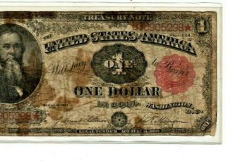$1 1891 (united States) " Treasury Note " 1891 (red Seal) $1 " Edward Stanton "