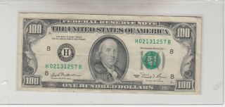 1981 (h) $100 One Hundred Dollar Bill Federal Reserve Note St.  Louis Vintage Old